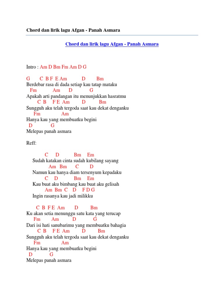 Asmara chord