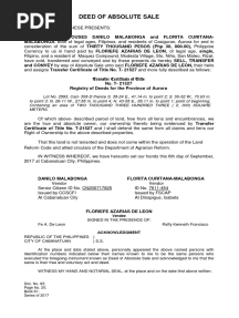 Sample Deed of Absolute Sale 