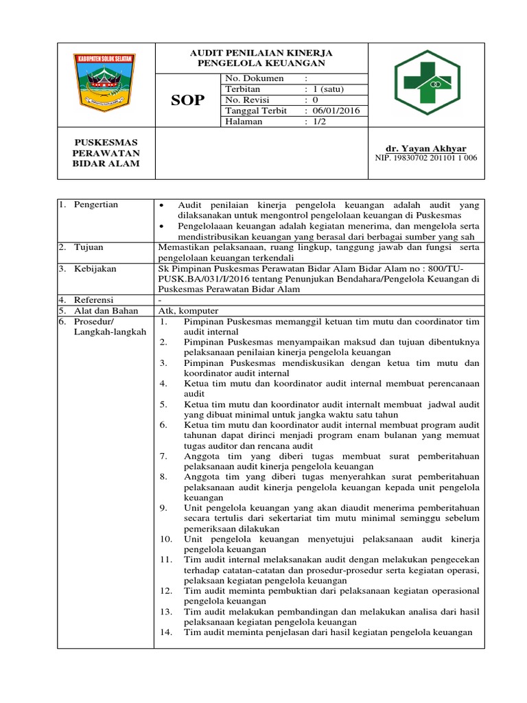 Audit Internal Keuangan Puskesmas Ilmusosial Id