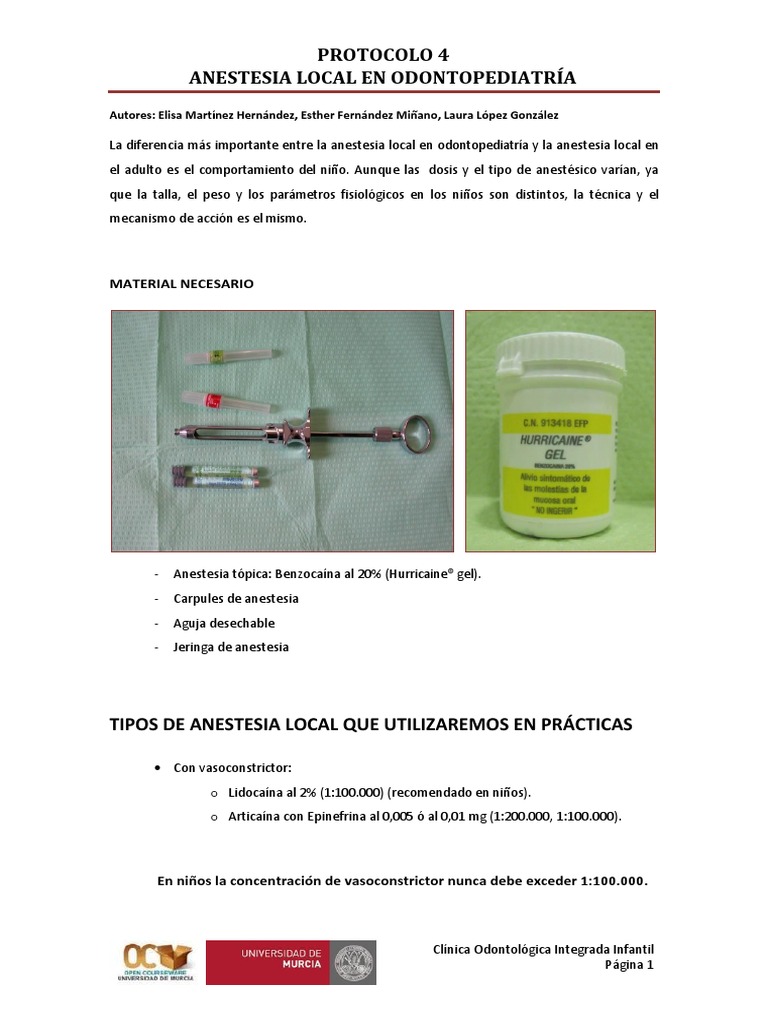Anestesia | PDF | Odontología | Medicina CLINICA