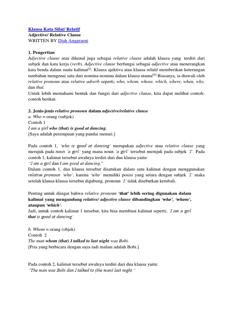Contoh Soal Dan Materi Pelajaran 7 Contoh Kata Objek Contoh Soal Dan Materi Pelajaran 7 Contoh Kata Objek