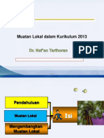 Muatan Lokal Dalam Kurikulum 2013