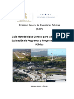 Guía Metodológica General para la Formulación y Evaluación de Programas y Proyectos de Inversión  Pública