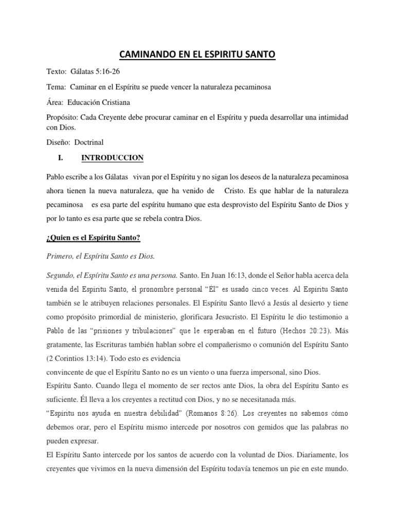 Caminando en El Espiritu Santo | PDF | espíritu Santo | Cristo (título)