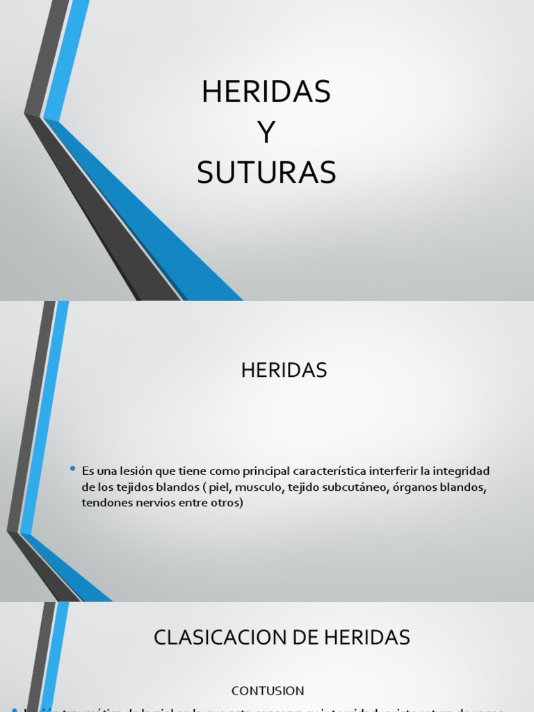 Heridas Y Suturas Pdf Herida Piel