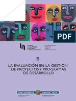 LA EVALUACIÓN EN LA GESTIÓN DE PROYECTOS  Y PROGRAMAS DE DESARROLLO