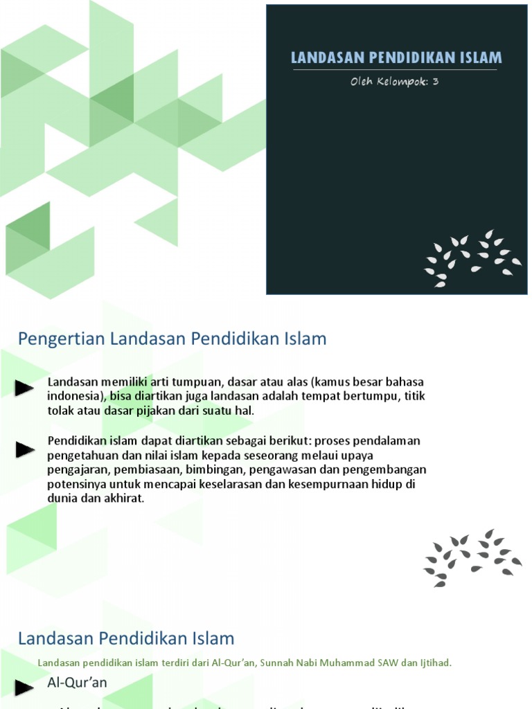 Slide Landasan Pendidikan Islam