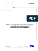 (Gedung) SNI 1739-2008 Cara Uji JALAR API Pada Permukaan Bahan Bangunan Untuk Pencegahan Bahaya Kebakaran Pada Bangunan Rumah Dan Gedung