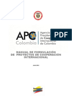 Manual de Formulacion de Proyectos de Cooperacion Internacional