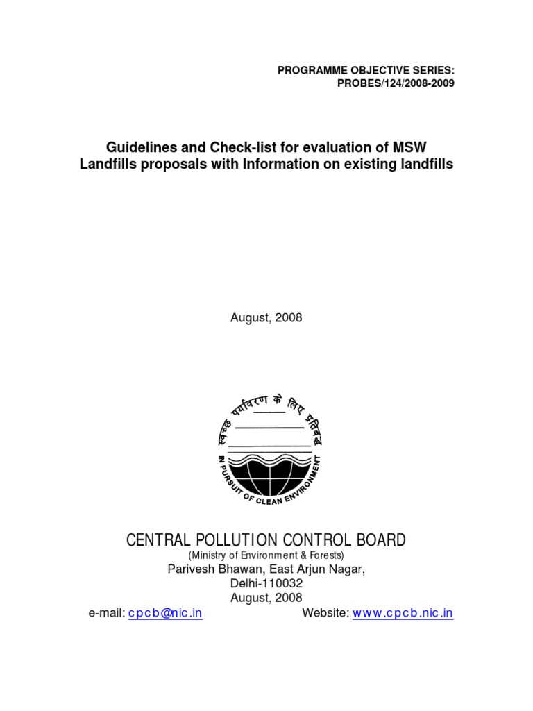 Guidelines of CPCB.pdf | Municipal Solid Waste | Environmental Monitoring