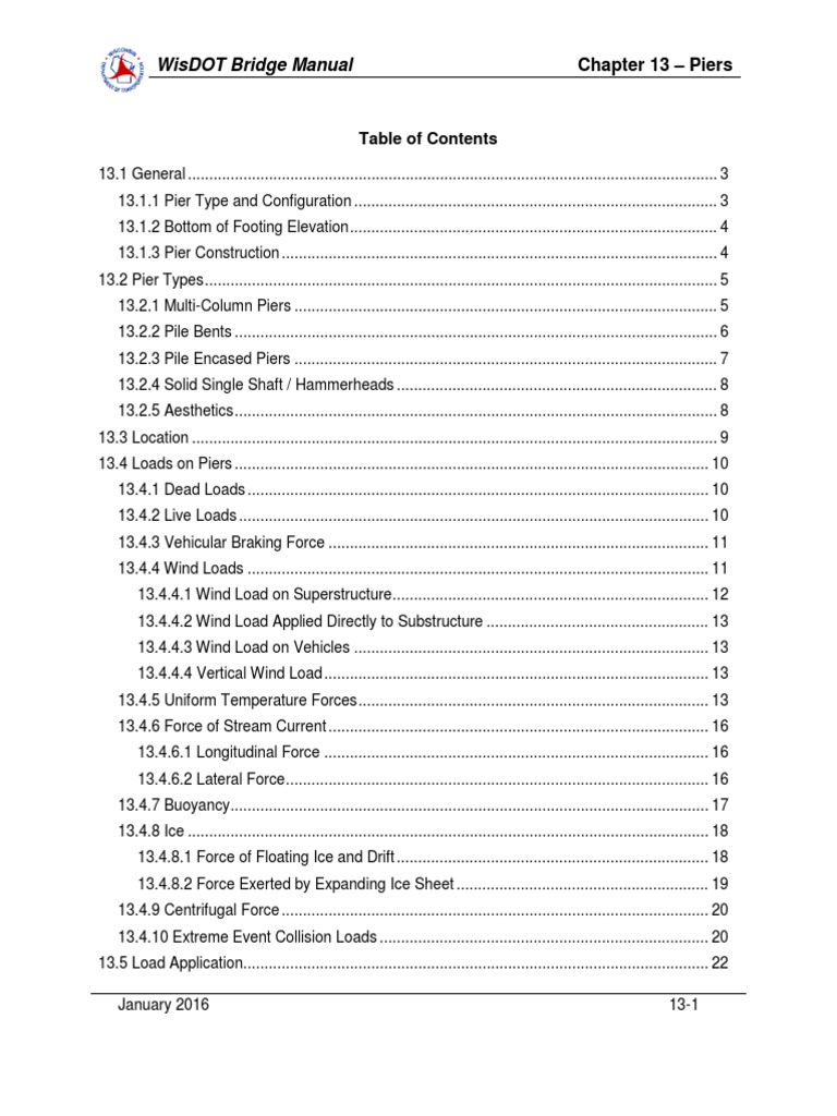 Wisdot Bridge Manual Chapter 13 Piers PDF