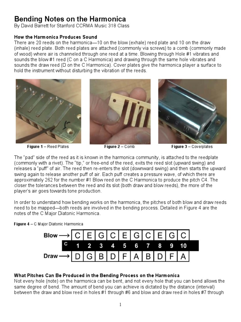 Bending Notes On The Harmonica PDF | PDF | Harmonica | Chord (Music)