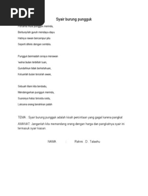 Gratis Unduh Gambar Syair Burung Pungguk Terkeren by www.cikimm.com