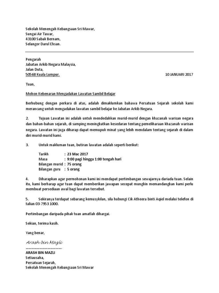 Contoh Surat Kiriman Rasmi 2017 Aliffdotco Pdf