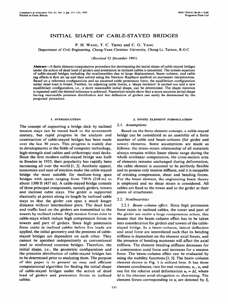 Cable Stayed Bridges PDF | PDF | Beam (Structure) | Bending