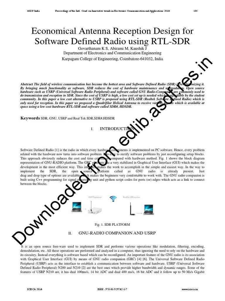 Low-Cost SDR Antenna Design | PDF | Software Defined Radio | Duplex ...