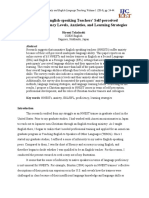 Nonnative English-Speaking Teachers' Self-Perceived Language Proficiency Levels, Anxieties, and Learning Strategies