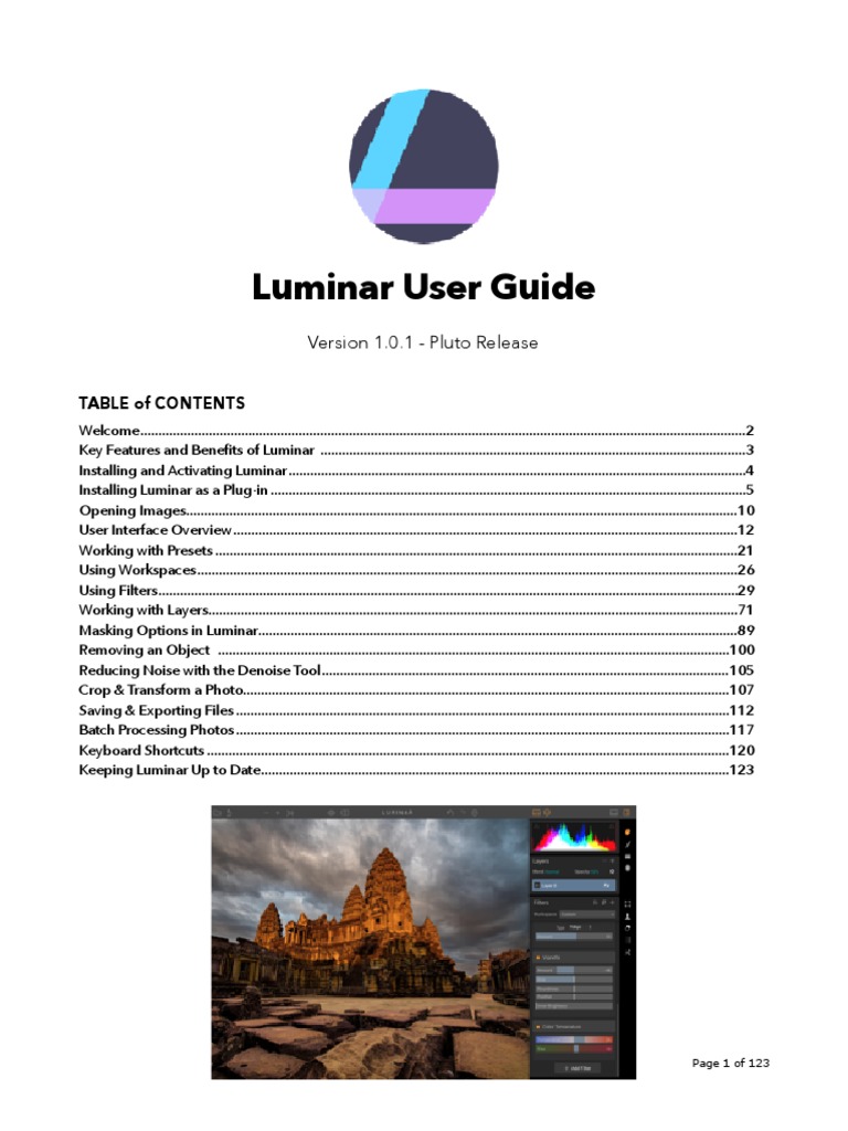 Luminar User Guide: Installation & Features | PDF | Adobe Photoshop ...