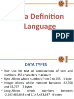 Data Definition Language