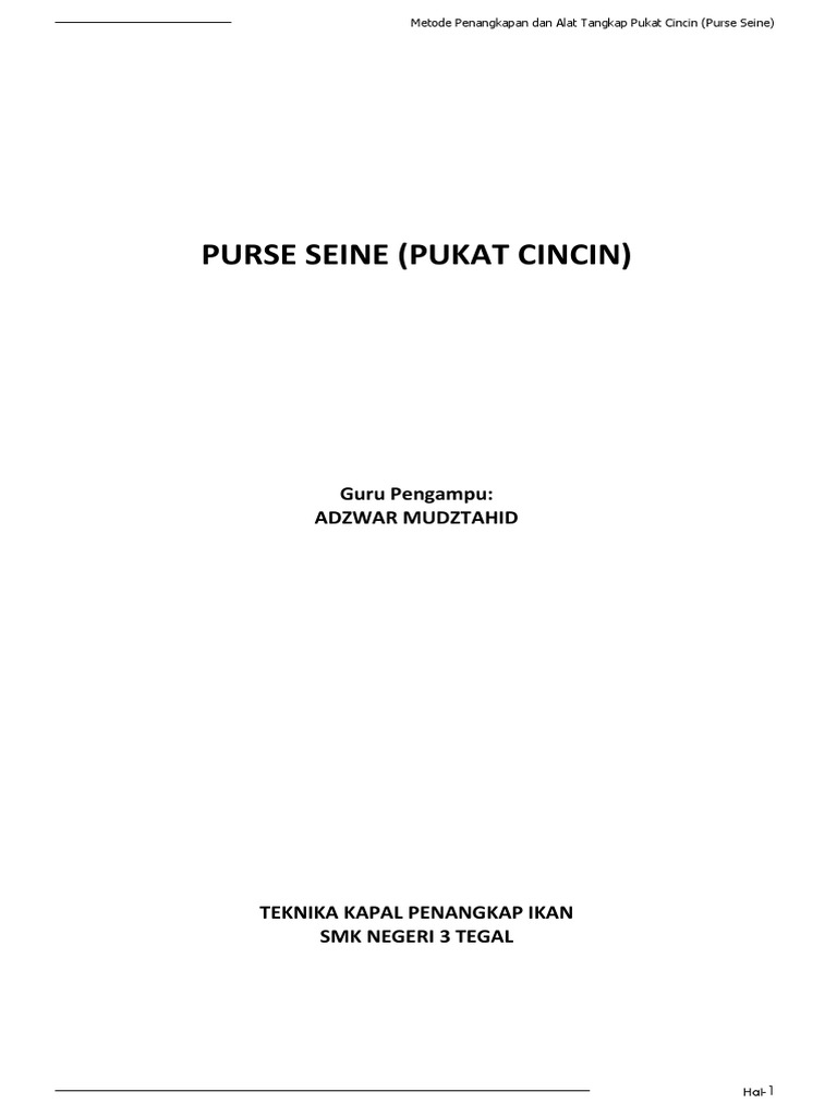 Jurnal Alat Tangkap Purse Seine Pdf - Berbagai Alat