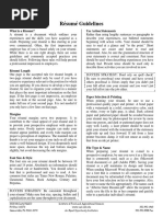 Resume Guidelines