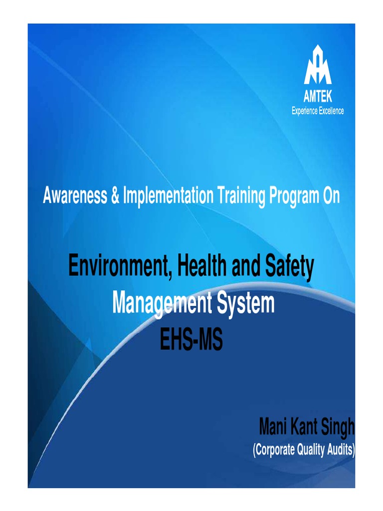 EHS Awareness Training Program Module 1 | PDF | Occupational Safety And ...
