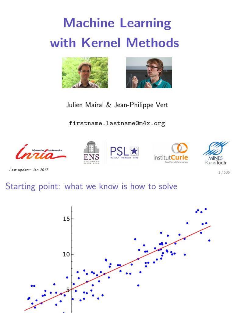 Machine Learning with Kernel Methods | PDF | Hilbert Space | Machine ...