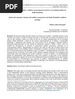 Orden y consenso; cambio y conflicto. Una propuesta de lectura a la sociología política de Emile Durkheim Melina Deangeli