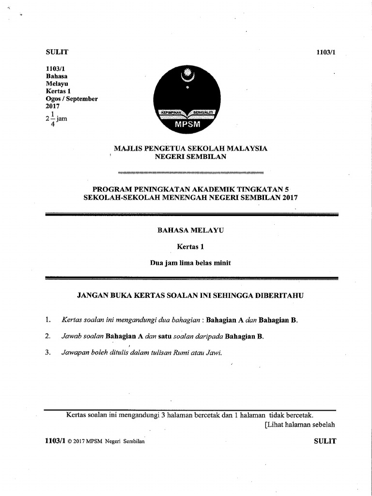 Soalan Skema K1 Dan K2 Negeri Sembilan 2017 Pdf
