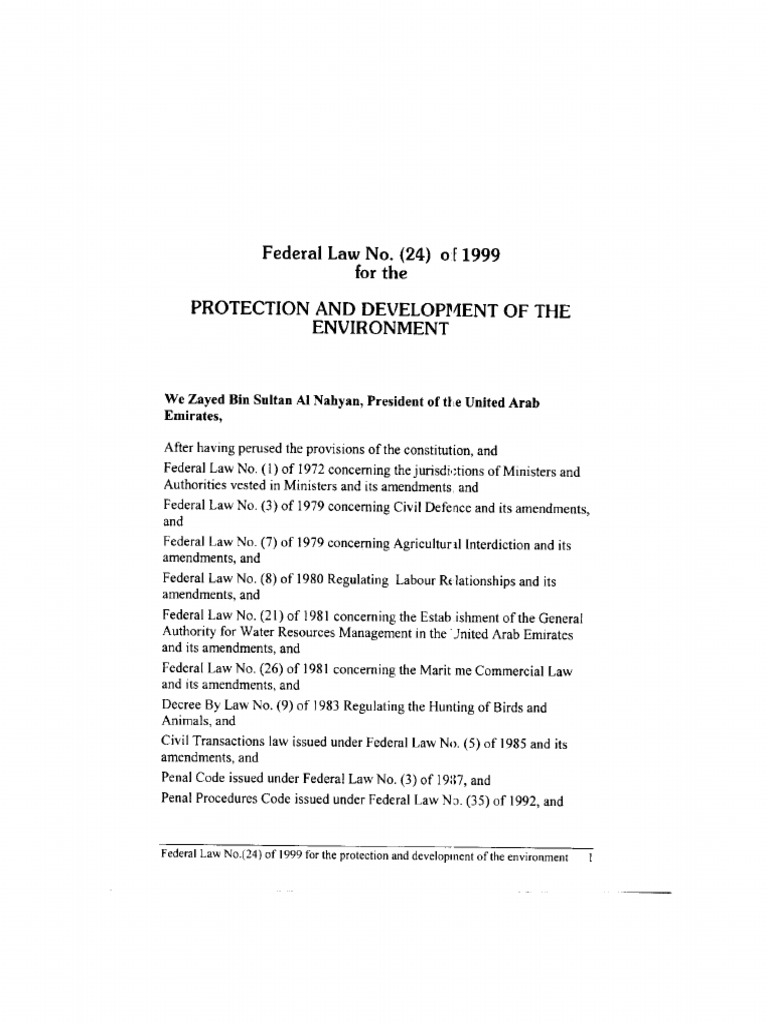 Federal Law No. 24 of 1999 Eng PDF PDF