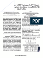 Intelligent Control MPPT Technique for PV Module at Varying Atmospheric Conditions