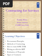 Contracting For Services: Krishan Batra Senior Advisor UNDP, New York