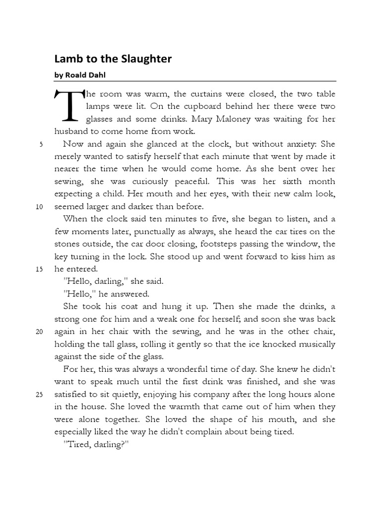 Lamb to the slaughter pdf