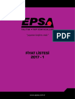 Epsa Yalıtım Malzemeleri Fiyat Listesi 2017