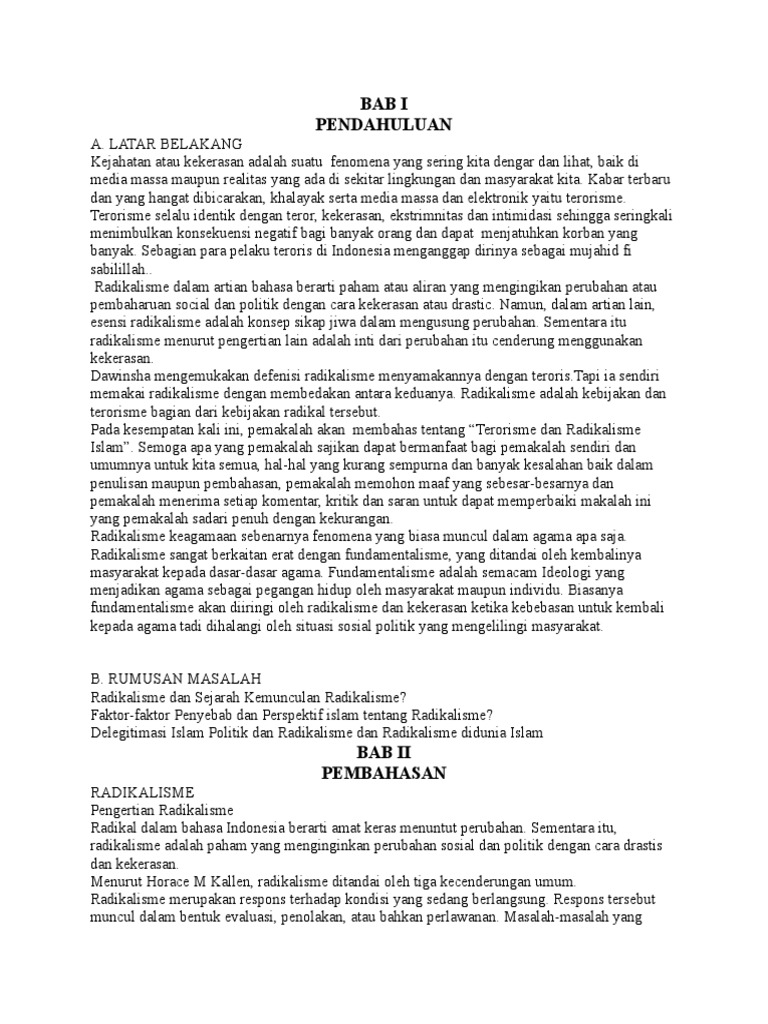 Makalah Radikalisme 2 Doc