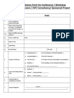 Advance Form For Conference / Workshop Symposium / CEP/ Consultancy/ Sponsored Project