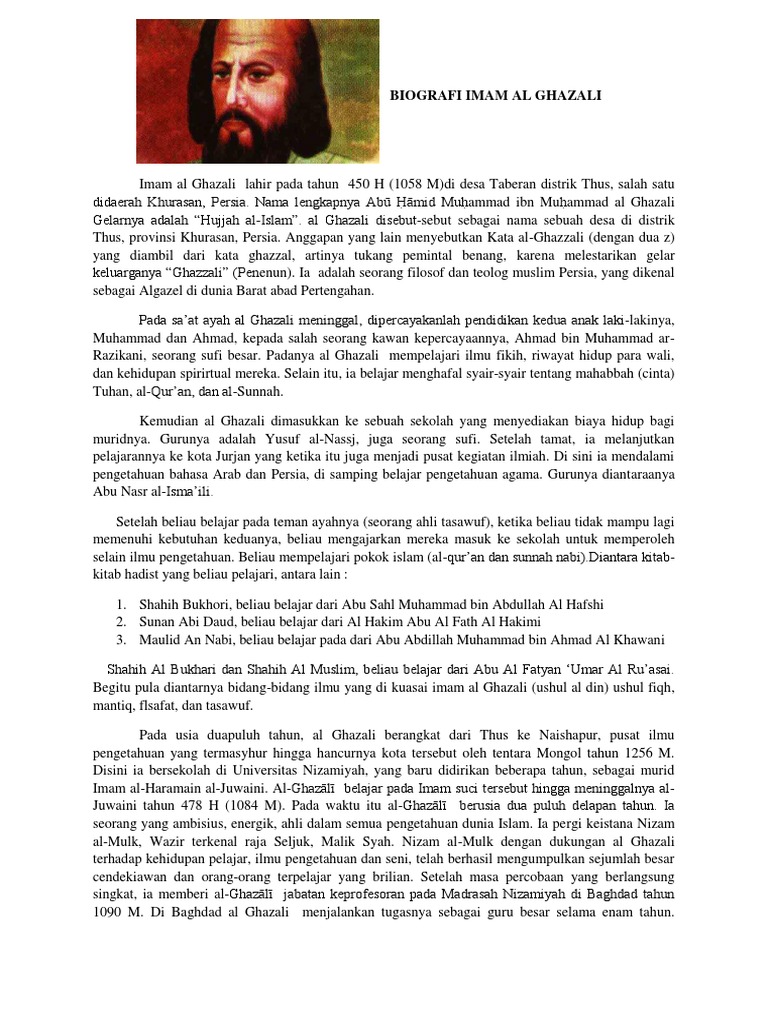 Biodata Imam Al Ghazali