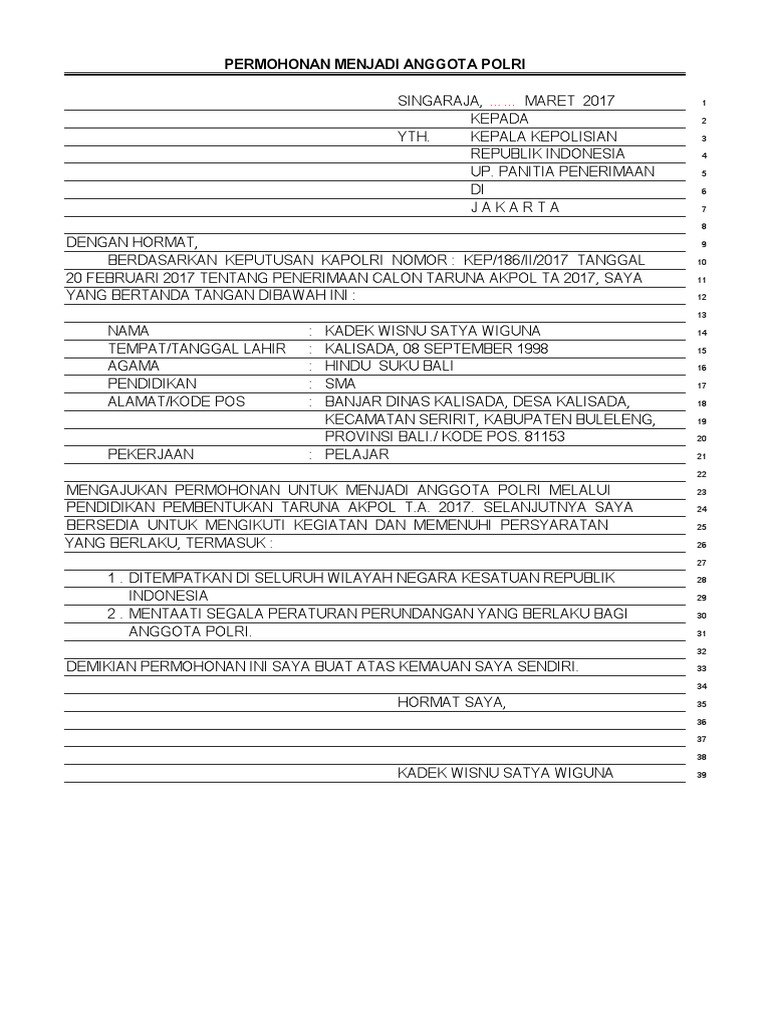 Surat Permohonan Pdf