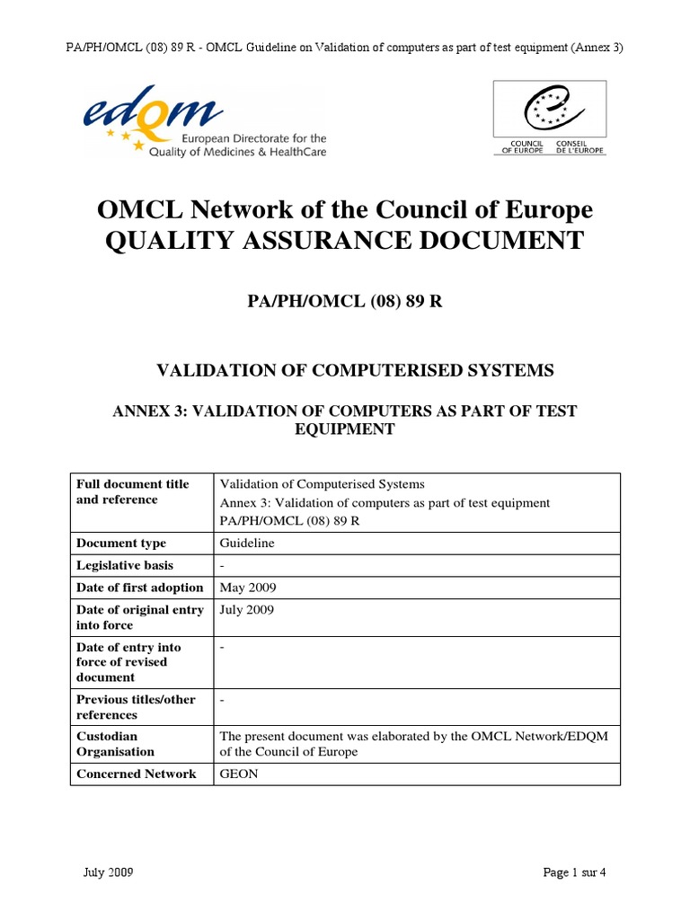 NEW Annex 3 Validation of Computers As Part of Tes | PDF | Verification ...