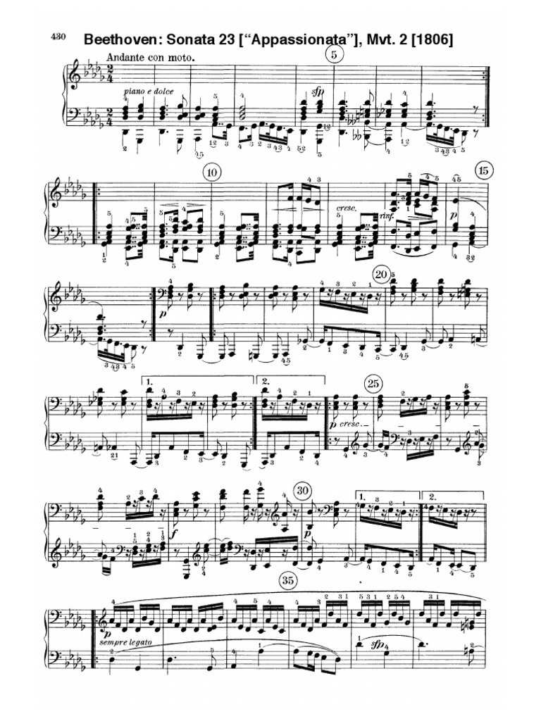 Beethoven Piano Sonata 23 Mvt2 1806 PDF
