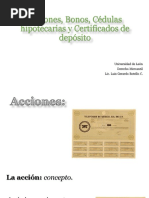 Acciones, Bonos, Cédulas Hipotecarias y Certificados Examen
