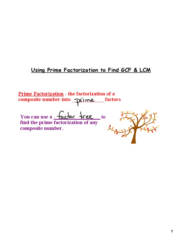 Using Prime Factors To Find LCM GCF | PDF | Elementary Mathematics ...