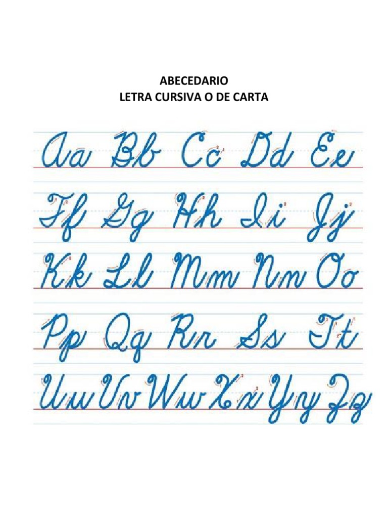 Abecedario Letra Cursiva o de Carta