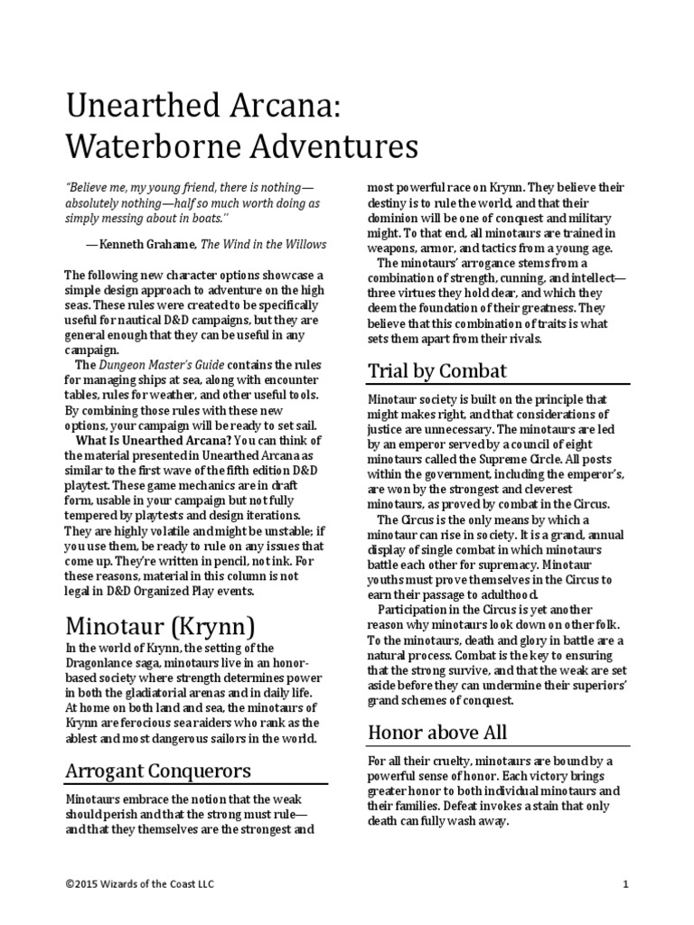 Unearthed Arcana Waterborne PDF PDF