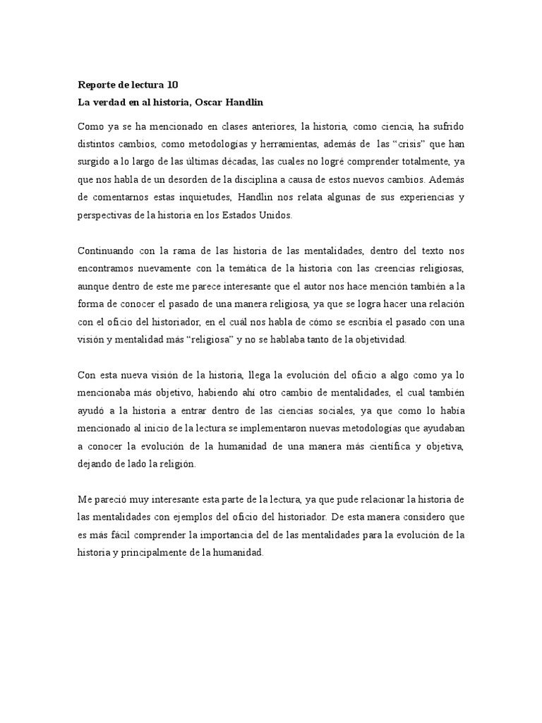 La evolución de la historia según Handlin | PDF | Ciencias sociales ...