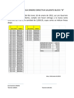 Acta de Entrega Dinero Directiva Saliente Block