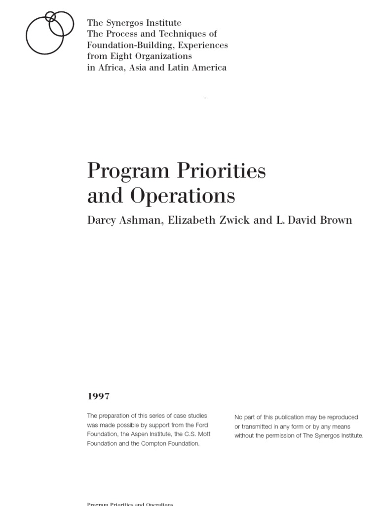CSRO Program Priorities and Operations | PDF | Institution | Non ...