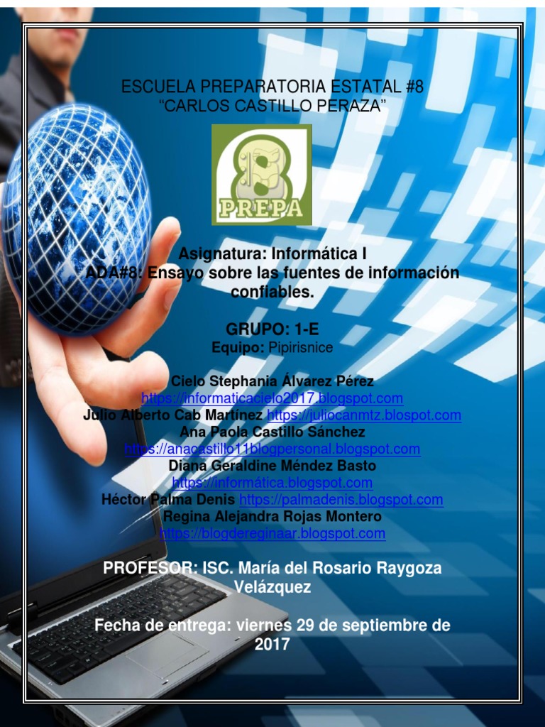 ADA 8 Ensayo sobre las fuentes de información confiables