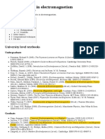 List of Textbooks in Electromagnetism