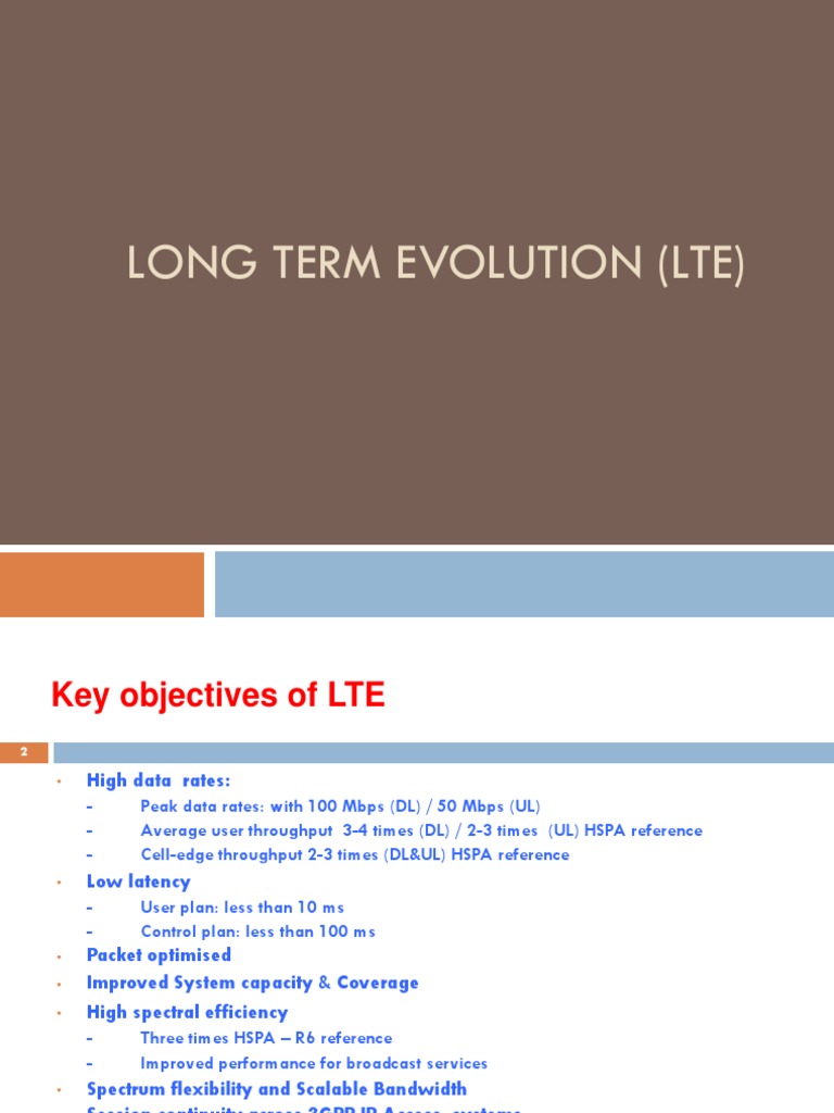 LTE Basics: Key Objectives Explained | PDF | Computers | Technology ...